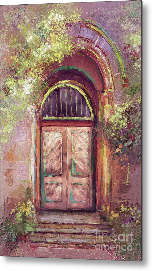 Door Metal Print featuring the digital art A Beautiful Mystery by Lois Bryan