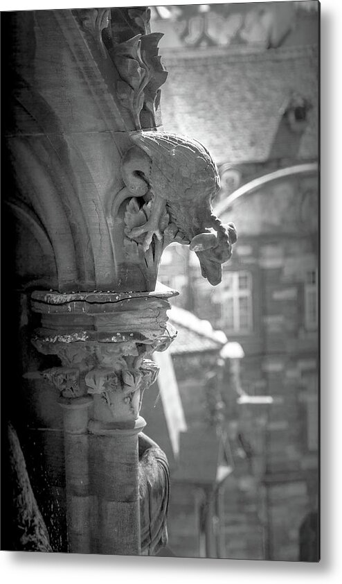 Architecture Metal Print featuring the photograph A Grotesque in Strasbourg - 1 by W Chris Fooshee
