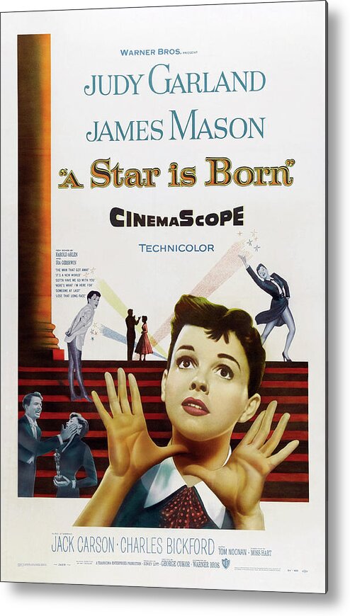 A Metal Print featuring the mixed media ''A Star is Born'', with Judy Garland and James Mason, 1954 by Movie World Posters