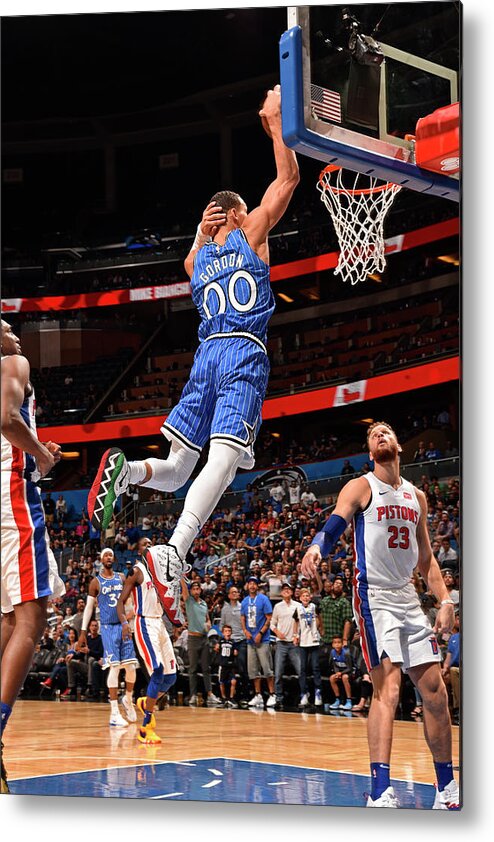 Nba Pro Basketball Metal Print featuring the photograph Aaron Gordon by Gary Bassing