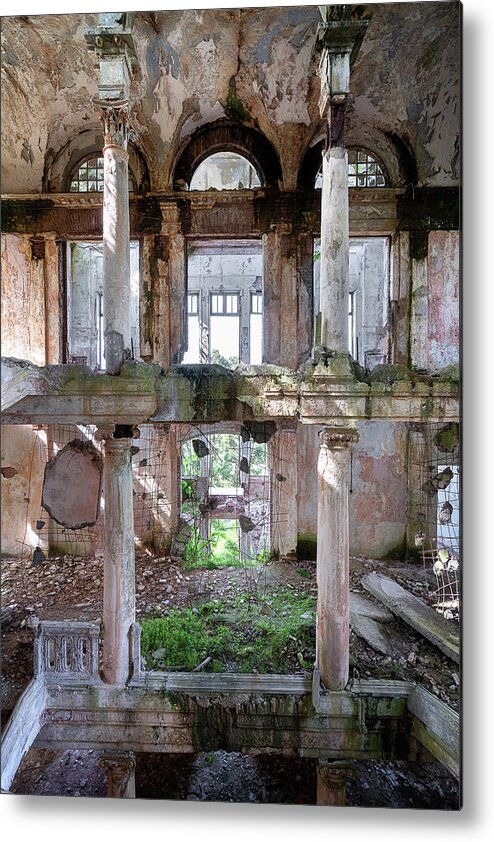 Abandoned Metal Print featuring the photograph Abandoned Hall in Decay by Roman Robroek