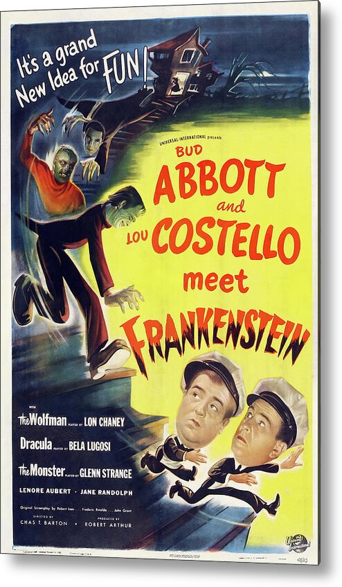 Abbott Metal Print featuring the mixed media ''Abbott and Costello Meet Frankenstein'', 1948 #2 by Movie World Posters