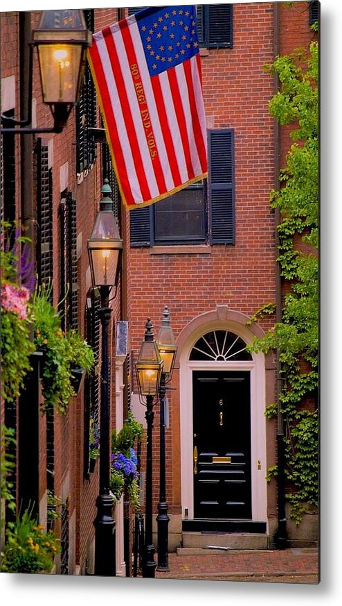 Boston Metal Print featuring the photograph Acorn Street by Caroline Stella