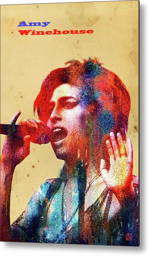 Amy Winehouse Metal Print featuring the mixed media Amy Winehouse - The Queen of Neo Soul by Dan Haraga