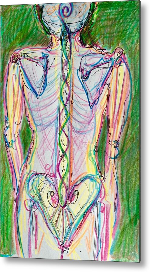 Body Metal Print featuring the drawing Anatomy of Healing 2 by Suzan Sommers