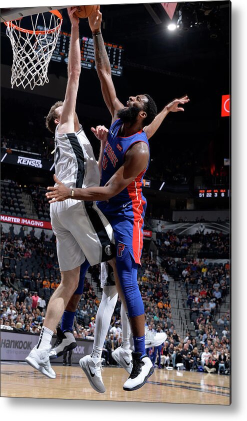 Nba Pro Basketball Metal Print featuring the photograph Andre Drummond and Jakob Poeltl by Mark Sobhani