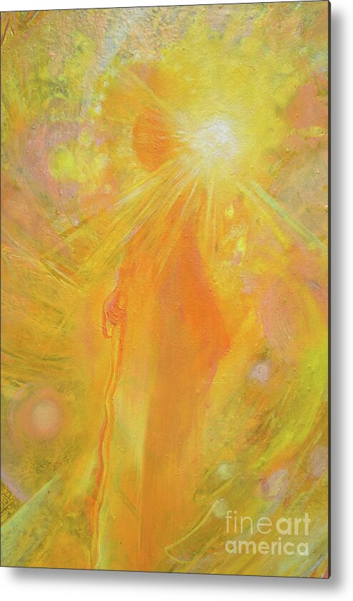 Angel Metal Print featuring the painting Angel Raphael Detail by Anne Cameron Cutri