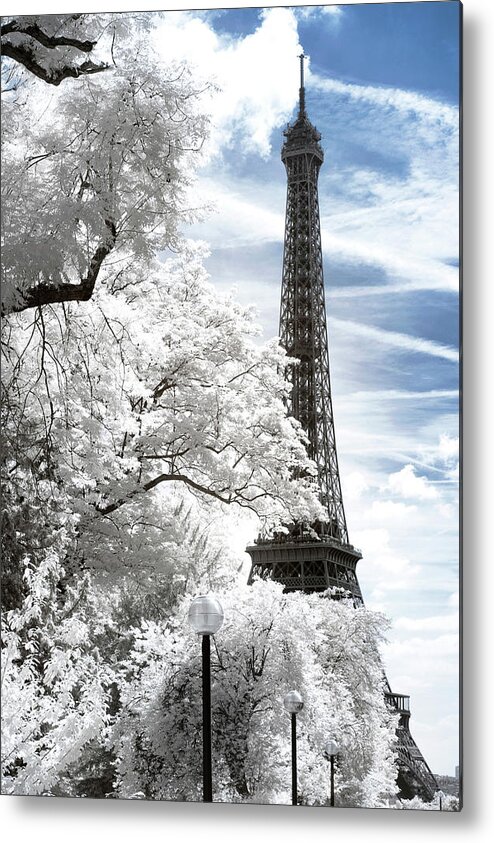 Paris Metal Print featuring the photograph Another Look - White Eiffel by Philippe HUGONNARD