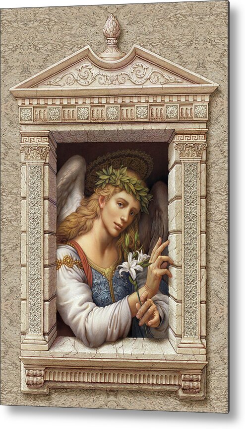 Christian Art Metal Print featuring the painting Archangel Gabriel by Kurt Wenner