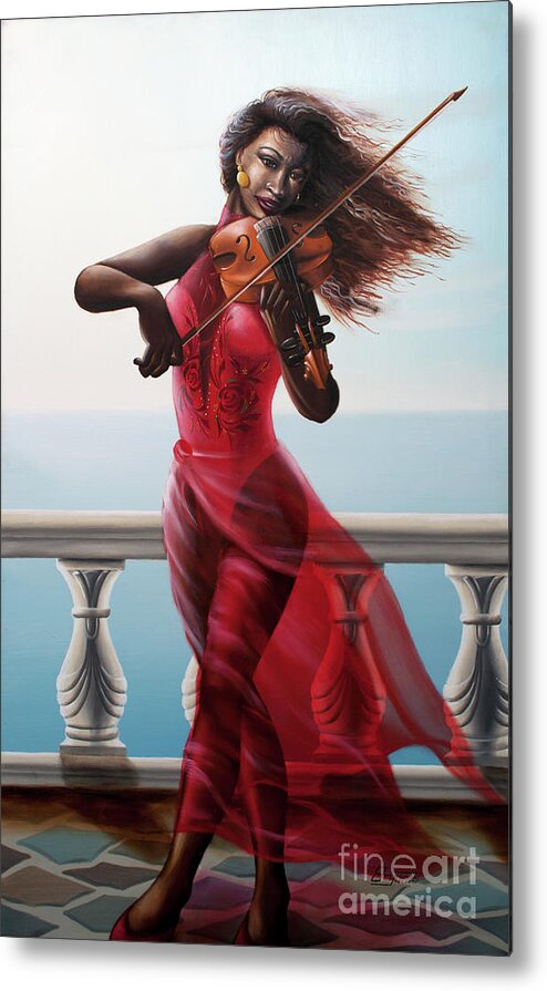 Portraits In Sounds Metal Print featuring the painting At Sea by Clement Bryant