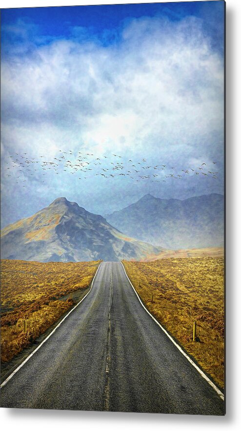 Clouds Metal Print featuring the photograph Autumn Roadways in Iceland by Debra and Dave Vanderlaan