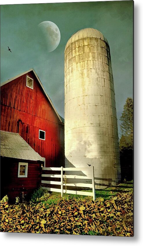 Autumn Landscape Metal Print featuring the photograph Autumn Silo by Diana Angstadt