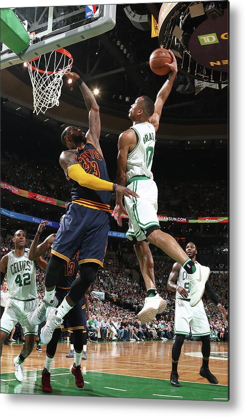 Avery Bradley Metal Print featuring the photograph Avery Bradley and Lebron James by Nathaniel S. Butler