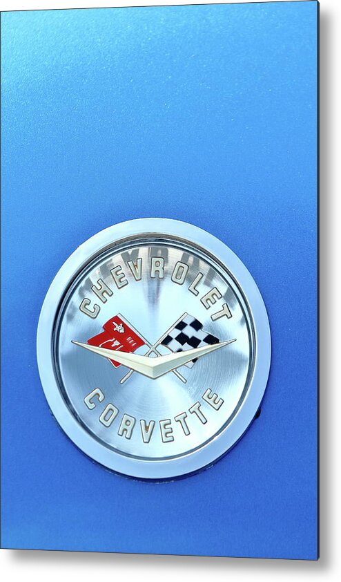 Corvette Metal Print featuring the photograph Badge of Distinction by Lens Art Photography By Larry Trager