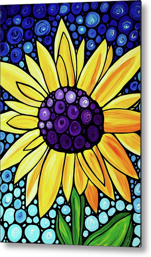 Floral Art Metal Print featuring the painting Basking In The Glory by Sharon Cummings