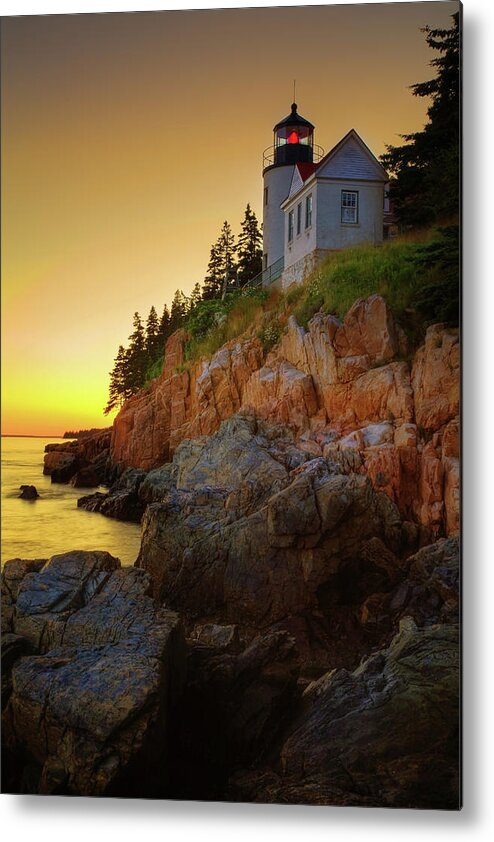 Lighthouse Metal Print featuring the photograph Bass Harbor Light 0405 by Greg Hartford