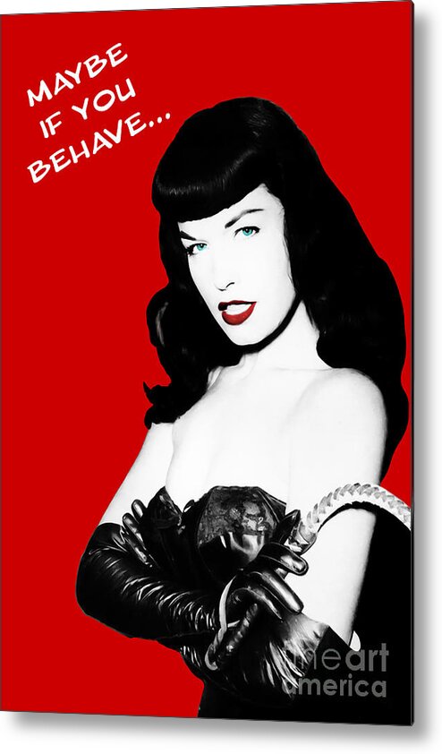 Bettie Page Metal Print featuring the photograph Bettie and her Whip by Franchi Torres