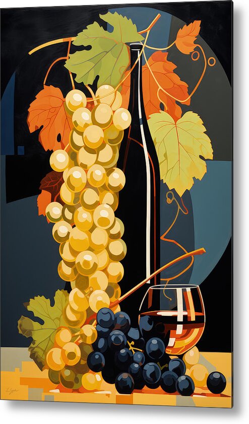 Grapes Metal Print featuring the painting Beyond the Stillness by Lourry Legarde
