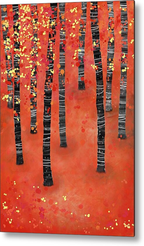 Painting Metal Print featuring the painting Birches by Nic Squirrell