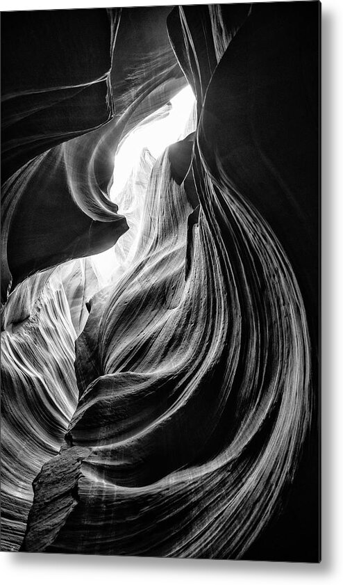 Arizona Metal Print featuring the photograph Black Arizona Series - Antelope Canyon Natural Wonder by Philippe HUGONNARD