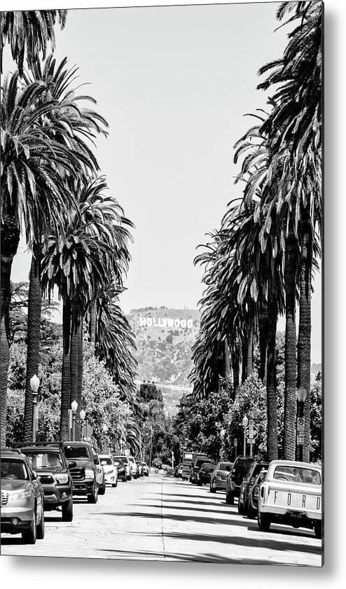 Palm Trees Metal Print featuring the photograph Black California Series - Downtown Los Angeles by Philippe HUGONNARD