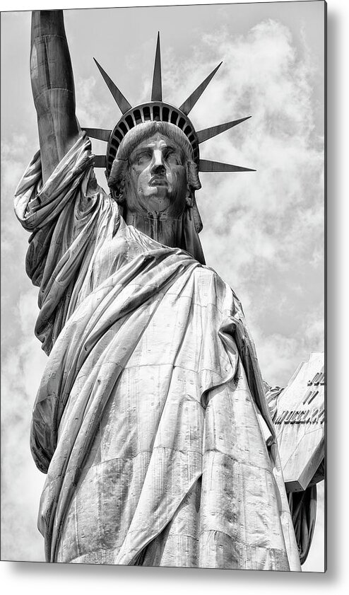 United States Metal Print featuring the photograph Black Manhattan Series - The Statue of Liberty #02 by Philippe HUGONNARD