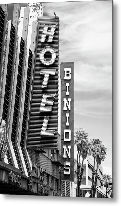 Nevada Metal Print featuring the photograph Black Nevada Series - Vegas Hotel by Philippe HUGONNARD
