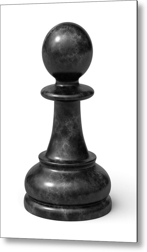 Black Color Metal Print featuring the photograph Black pawn by -Antonio-