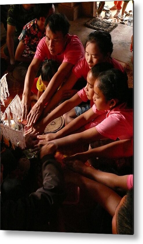Celebration Metal Print featuring the photograph Blessing ceremony in Laos by Robert Bociaga
