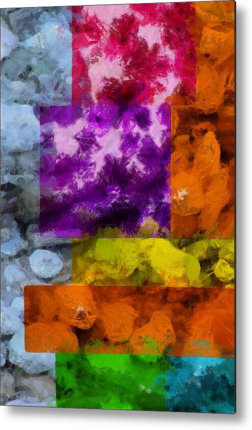 Blocks Metal Print featuring the mixed media Blocks and Stones by Christopher Reed