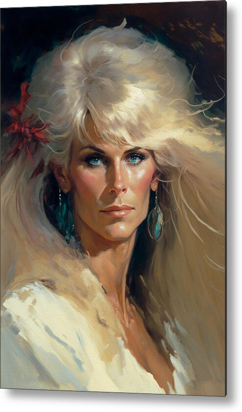 Linda Evans Metal Print featuring the digital art Blonde Ambition by Kai Saarto