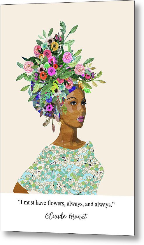 Blooming Metal Print featuring the mixed media Blooming by Claudia Schoen