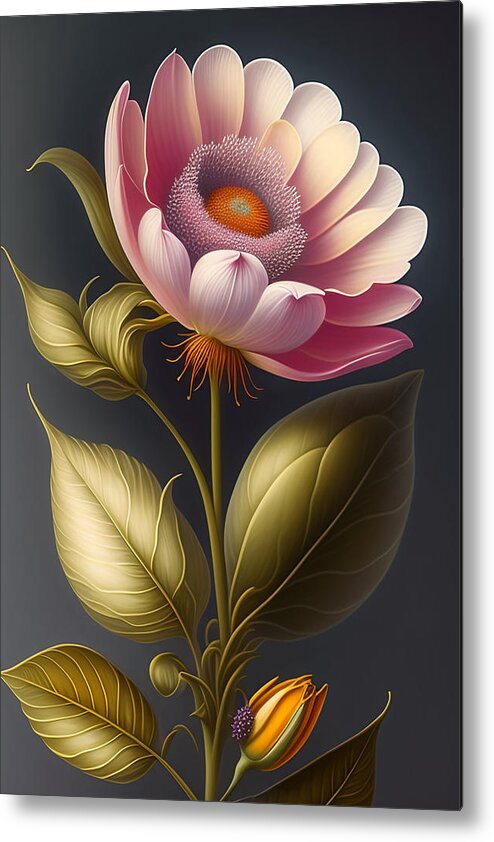 Illustration Metal Print featuring the digital art Blooming Flower by Lori Hutchison