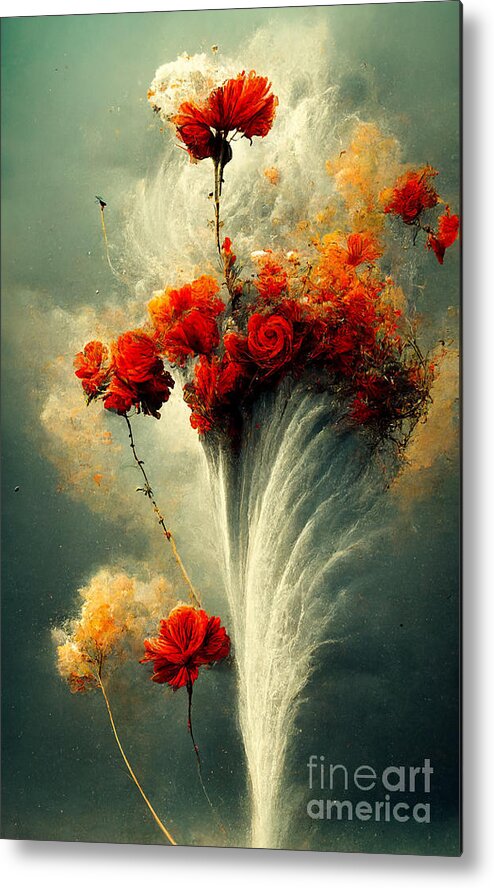 Blossoms Metal Print featuring the digital art Blossom storm by Sabantha