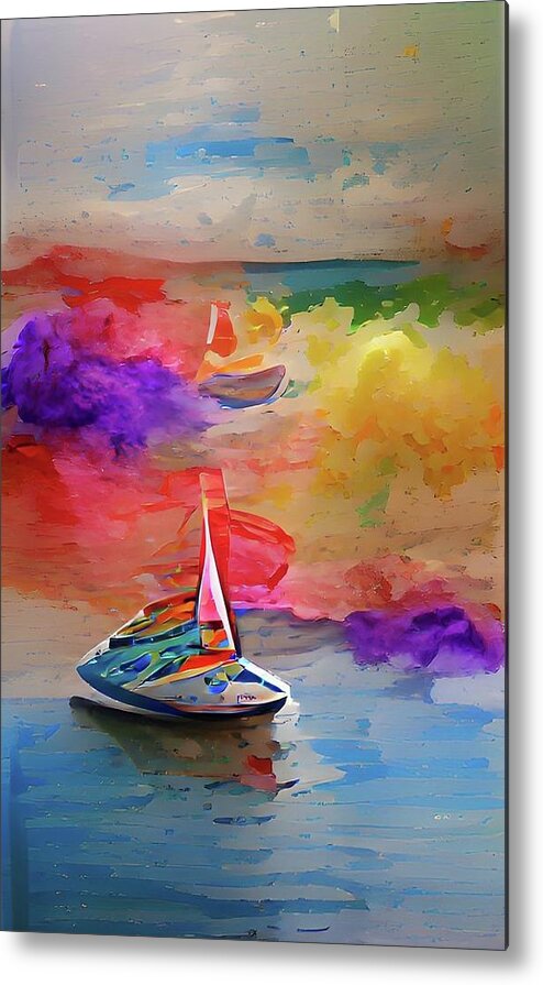 Buy My Art; 100% Of Proceeds Go To Benefit The Ukrainian People. Http://obw.life// For The Details Of Which Groups And Charities I Am Sending The Money To Metal Print featuring the digital art Boatamus by Rod Turner