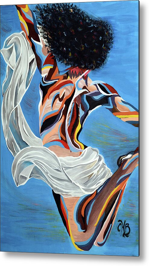 Free Metal Print featuring the painting Body of Air by Chiquita Howard-Bostic