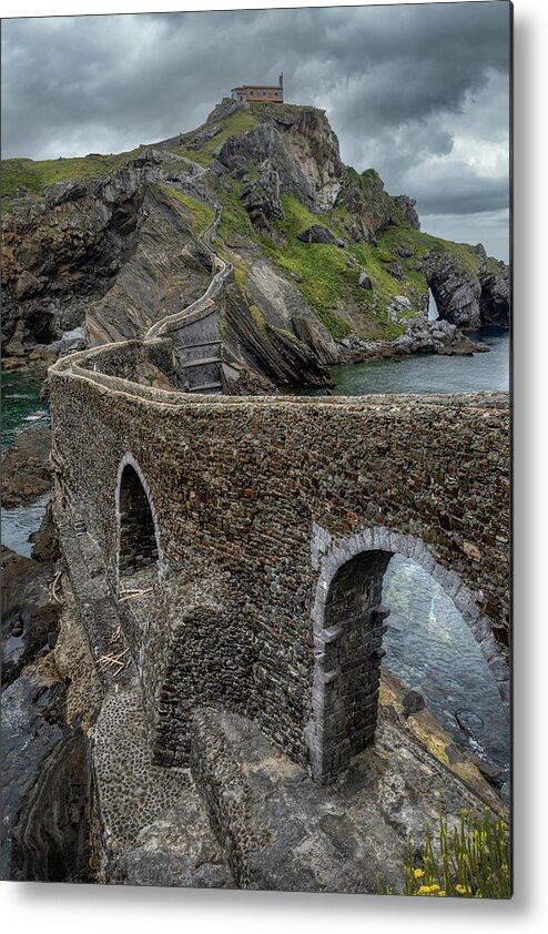 Coast Of Biscay Metal Print featuring the photograph Bridge to Gaztelugatxe by Micah Offman