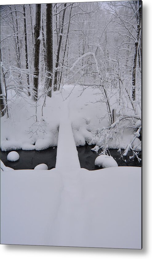 Bromley Brook With Snow Metal Print featuring the photograph Bromley Brook with Snow 1 by Raymond Salani III