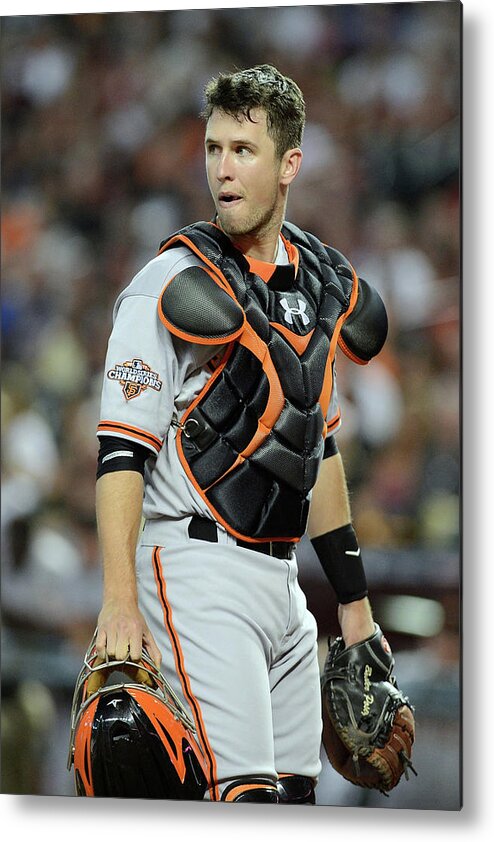 Second Inning Metal Print featuring the photograph Buster Posey by Jennifer Stewart