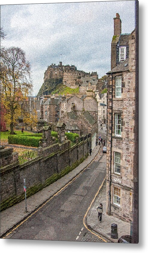 Castle Of Edinburgh Metal Print featuring the digital art Castle of Edinburgh by SnapHappy Photos