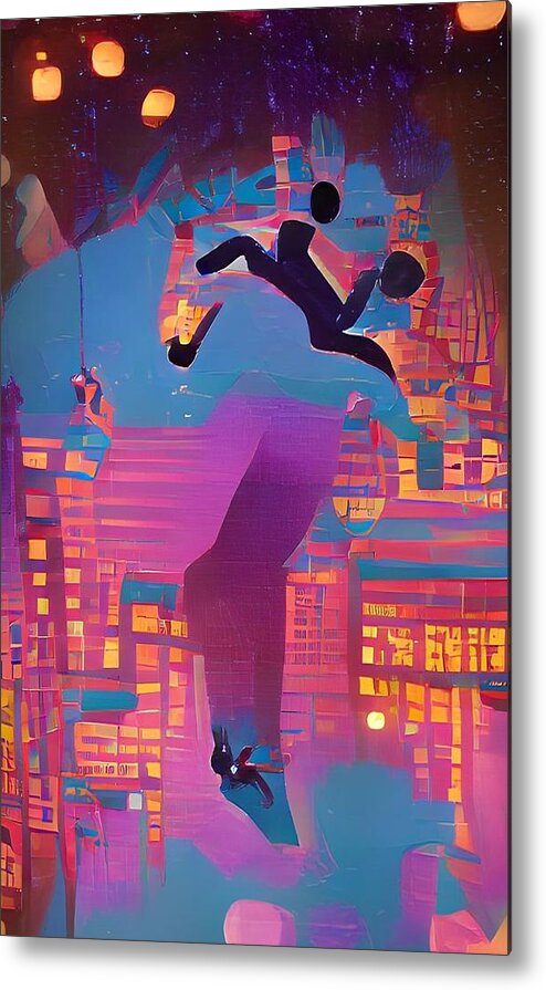  Metal Print featuring the digital art Cat on a Hot Tin Roof by Rod Turner