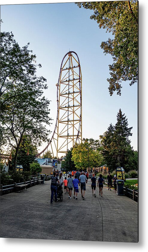 Cedar Point Metal Print featuring the photograph Cedar point Sandusky Ohio Top Thrill Dragster by Dave Morgan