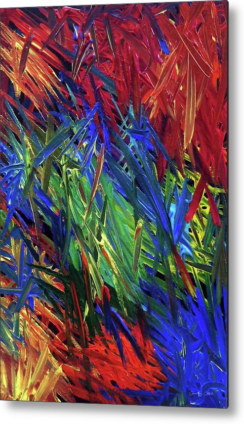 Abstract Metal Print featuring the painting Chaos by Jonathan A