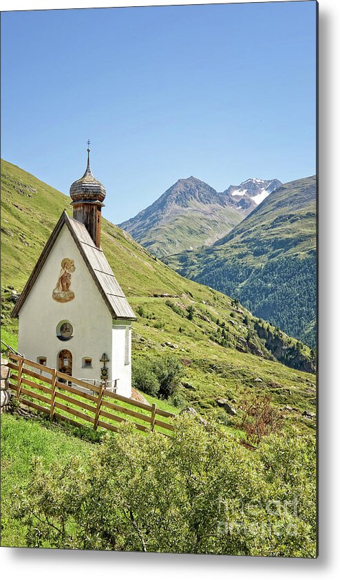 Tyrol Metal Print featuring the photograph Chapel in Tyrol by Delphimages Photo Creations