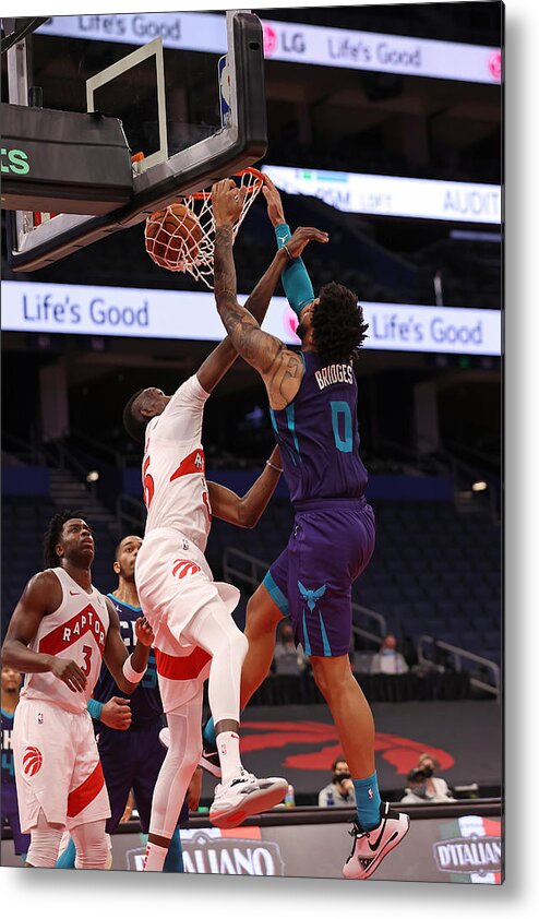 Nba Pro Basketball Metal Print featuring the photograph Charlotte Hornets v Toronto Raptors by NBA Photos