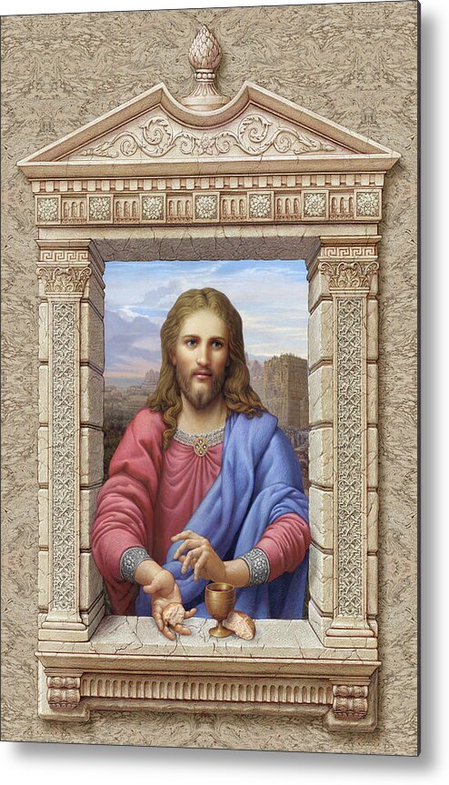 Christian Art Metal Print featuring the painting Christ by Kurt Wenner
