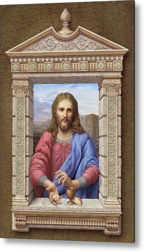 Christian Art Metal Print featuring the painting Christ 2 by Kurt Wenner