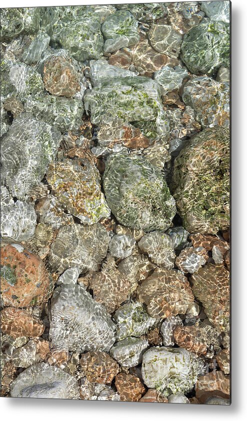 Sea Water Metal Print featuring the photograph Clear sea water flows over bright stones 1 by Adriana Mueller