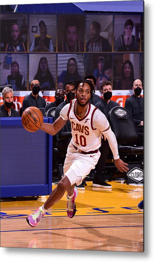 Darius Garland Metal Print featuring the photograph Cleveland Cavaliers v Golden State Warriors by Noah Graham