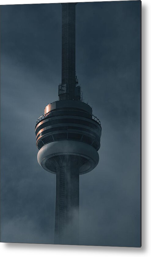 Cn Tower Metal Print featuring the photograph CN Tower in the Mist by Dee Potter